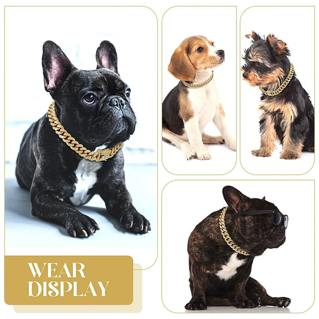 Cuban Link Dog Collar – Diamond Chain with Secure Buckle