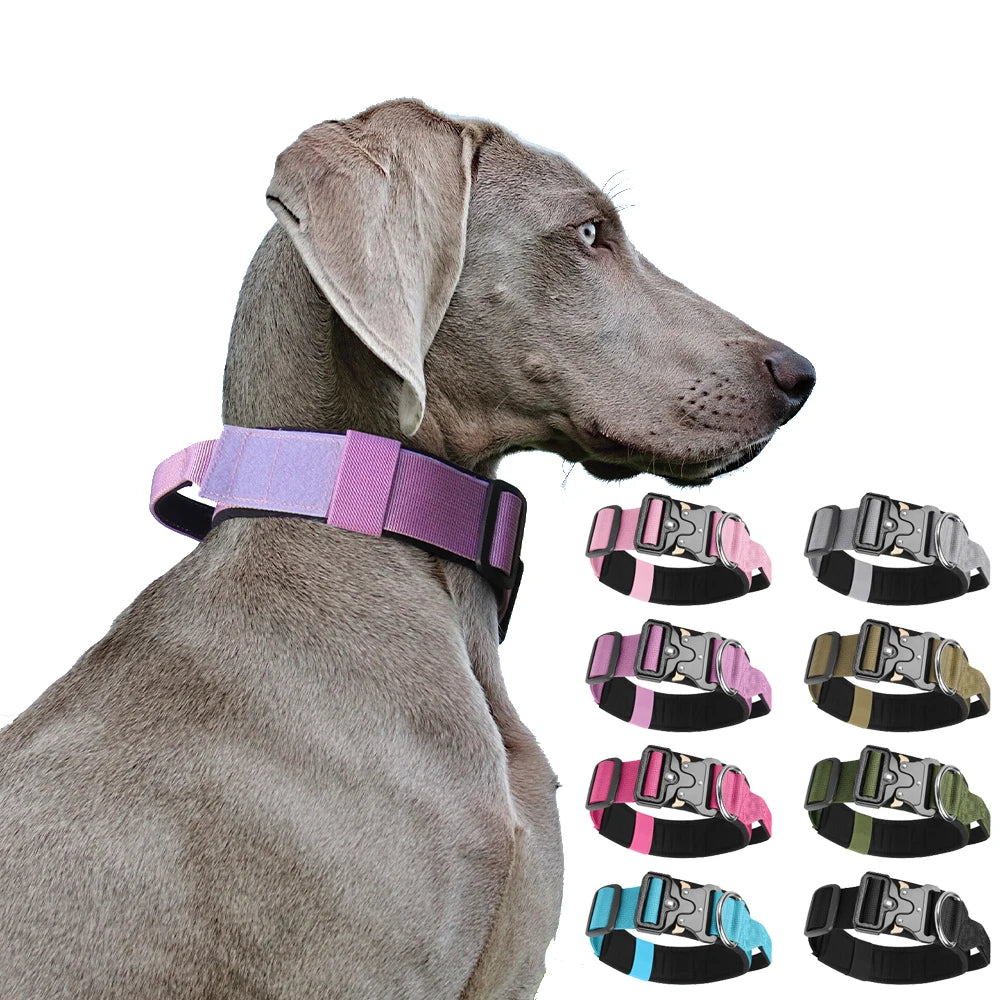 Tactical Dog Collar for Medium & Large Dogs, Padded Adjustable