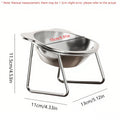 Tilted Cat Bowl – Stainless Steel Food Dish with Metal Stand