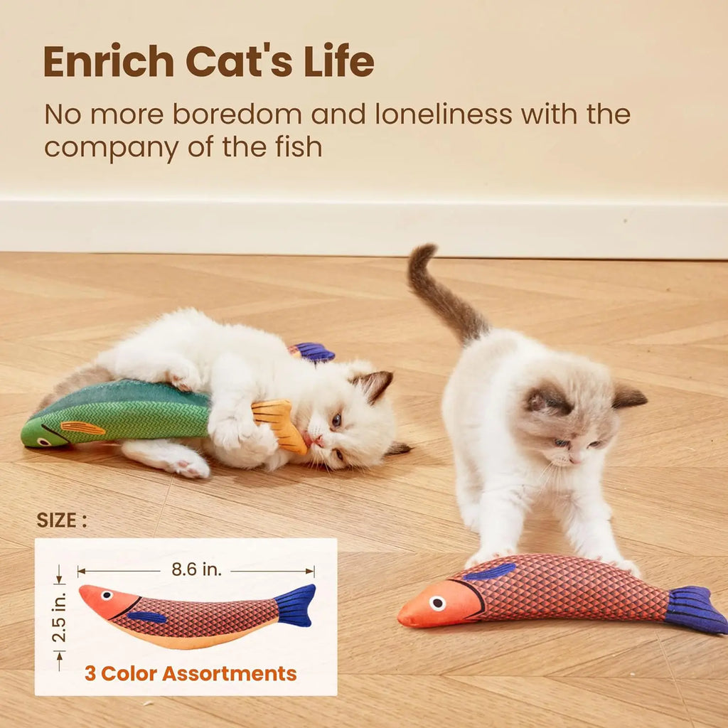 Catnip Fish Toy – Plush Interactive Cat Chew Toy
