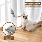 Cat Wand Toy with Bell & Catnip – Interactive Teaser for Indoor Cats