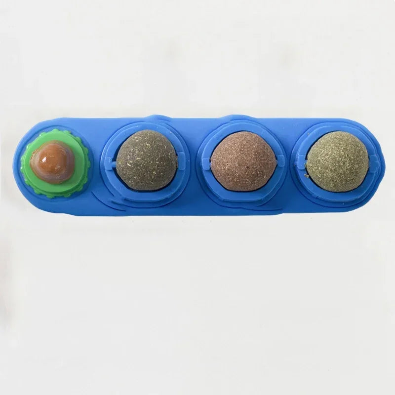 Catnip Wall Ball Toy – Rotating Interactive Cat Teeth Cleaning Toy