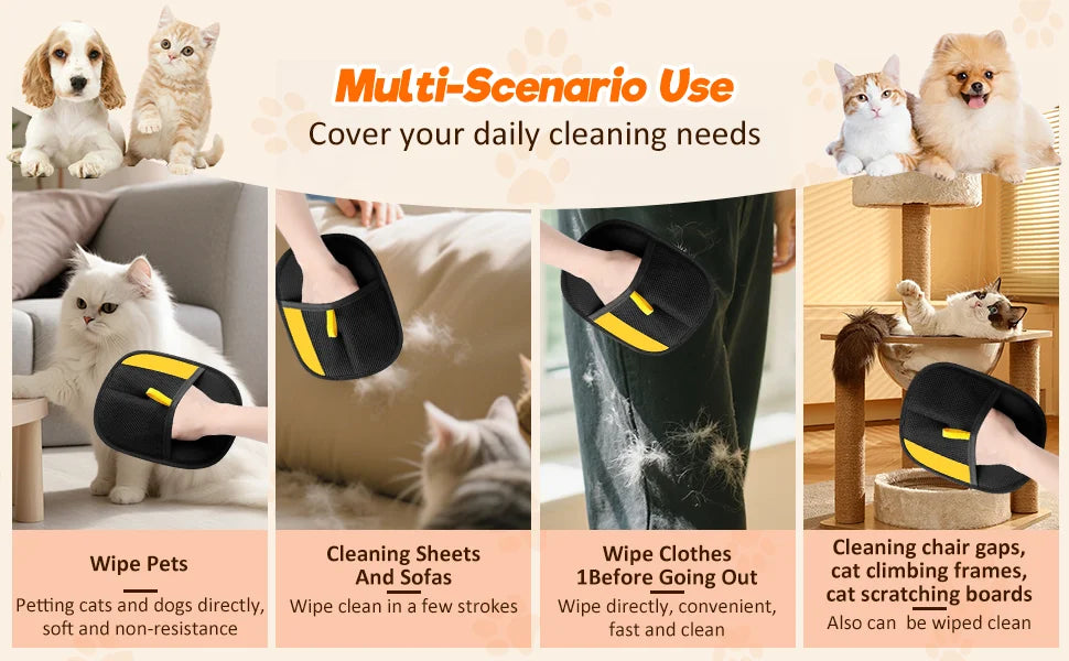 Pet Hair Remover Glove – Reusable Dog & Cat Grooming Tool