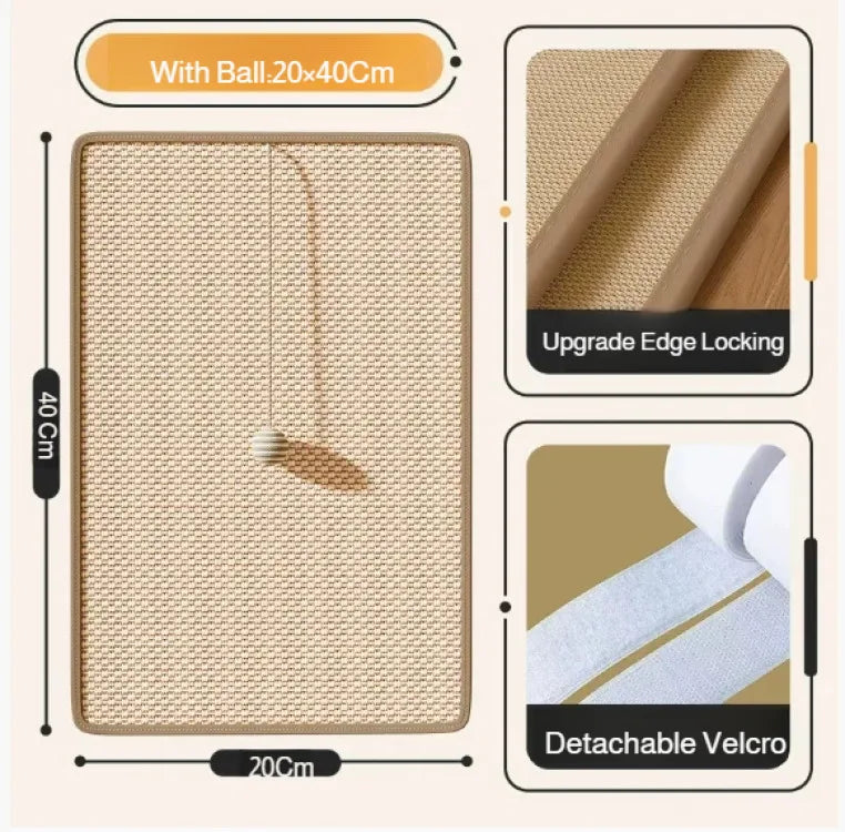 Multi-Function Cat Sisal Scratcher Pad, Sofa Protection Anti-Scratch Mat, No Lint Claw Grinding Pad for Cat Pet Daily Supplies