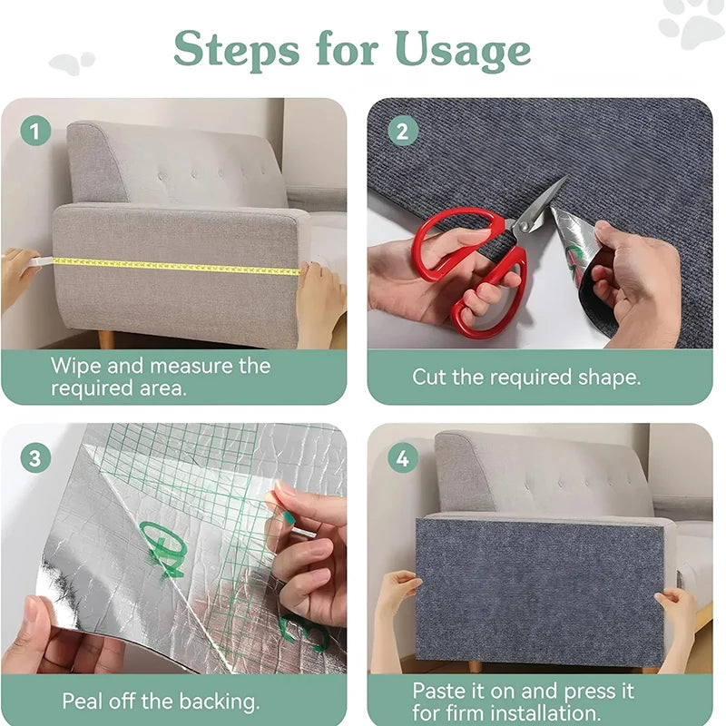 Self-Adhesive Cat Scratching Mat – Trimmable Sofa & Furniture Pad