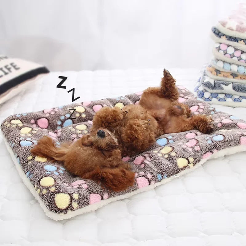Flannel Dog Bed Mat – Thick Warm Washable Pet Sleeping Mat