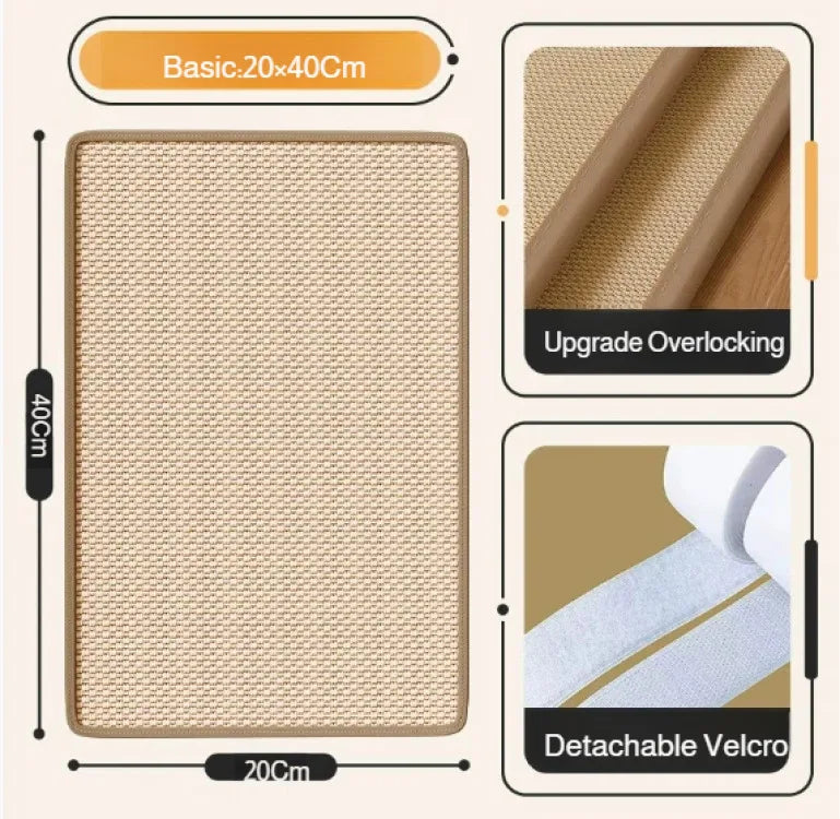Multi-Function Cat Sisal Scratcher Pad, Sofa Protection Anti-Scratch Mat, No Lint Claw Grinding Pad for Cat Pet Daily Supplies