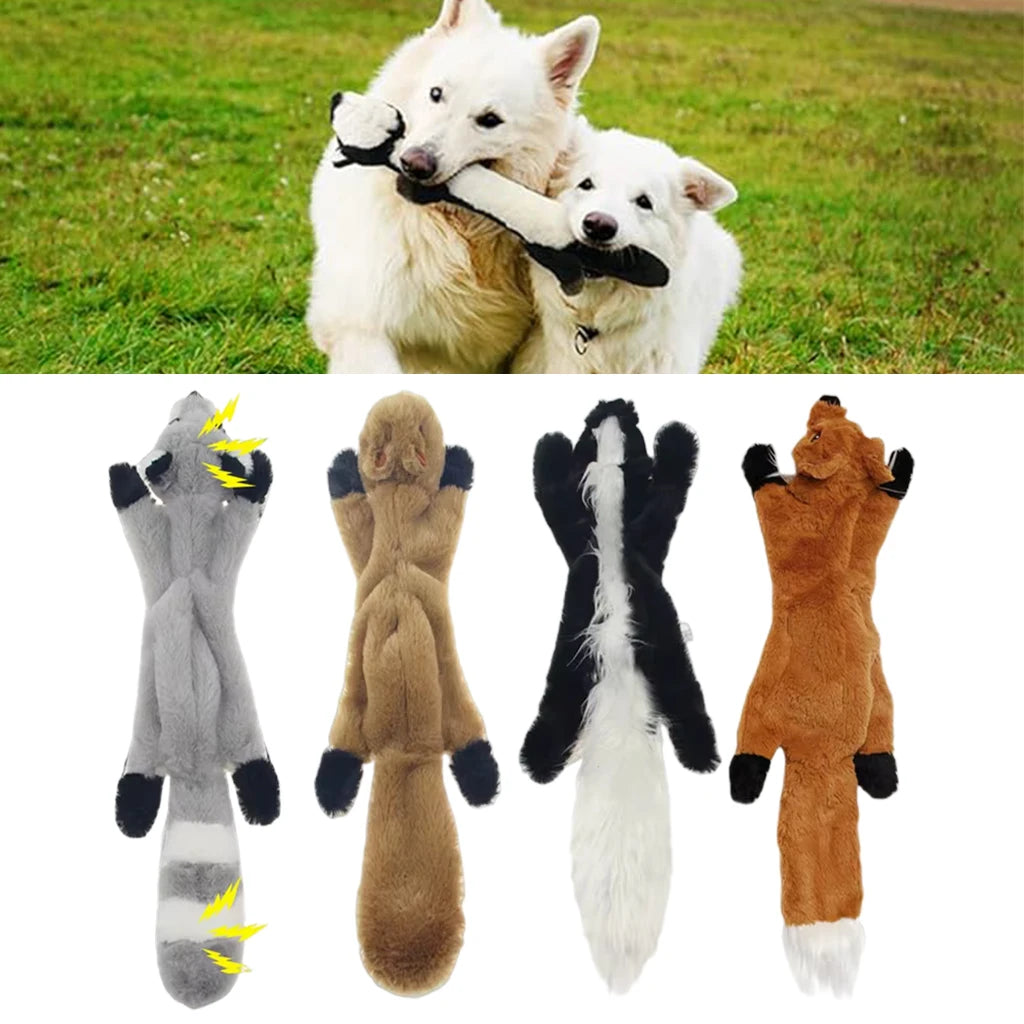 Long Plush Dog Toy – 45cm Squeaky Animal Chew Toy