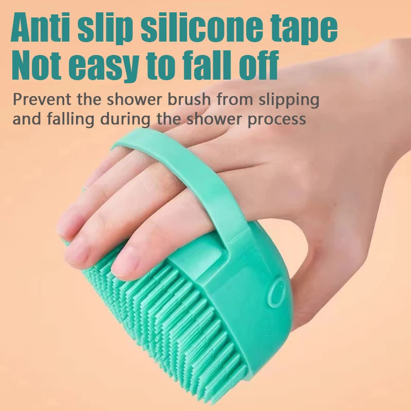 Dog Bathing Brush – Silicone Shampoo Dispenser & Massage Tool