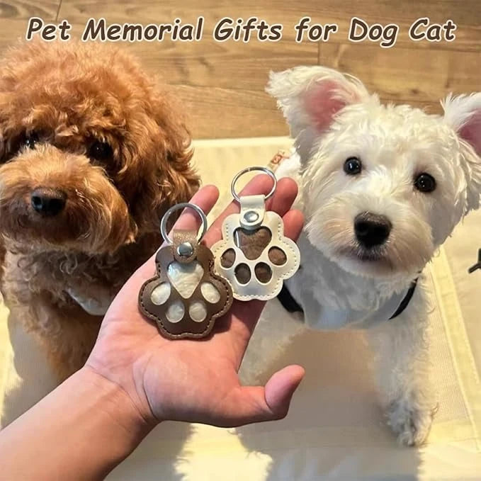 Pet Memorial Keychain – Dog Hair Keepsake Leather Pendant