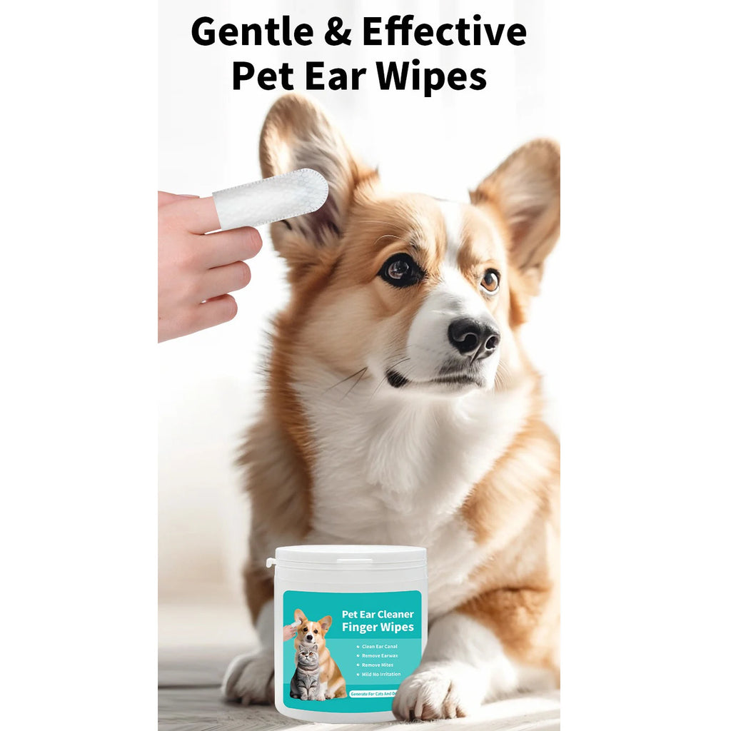 Dog Ear Cleaning Wipes, Cat Ear Care Wipes for Pet Grooming
