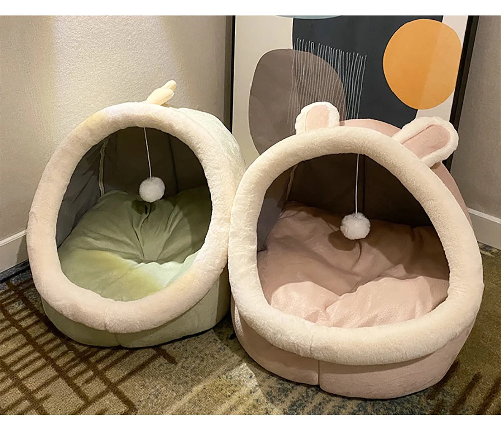 Enclosed Cat Bed, Foldable Washable Sleeping Cave for Small Pets