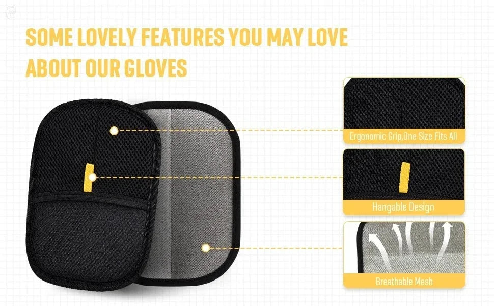 Pet Hair Removal Gloves, Reusable Grooming & Fur Cleaning Mitts