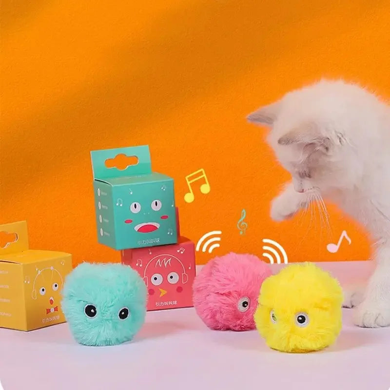 Interactive Cat Ball Toy – Plush Animal Sound Toy