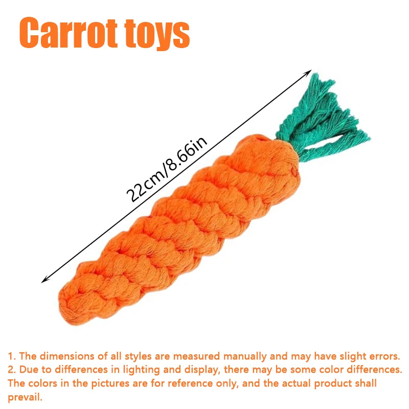 Dog Rope Toy – Carrot Shape Cotton Chew Toy