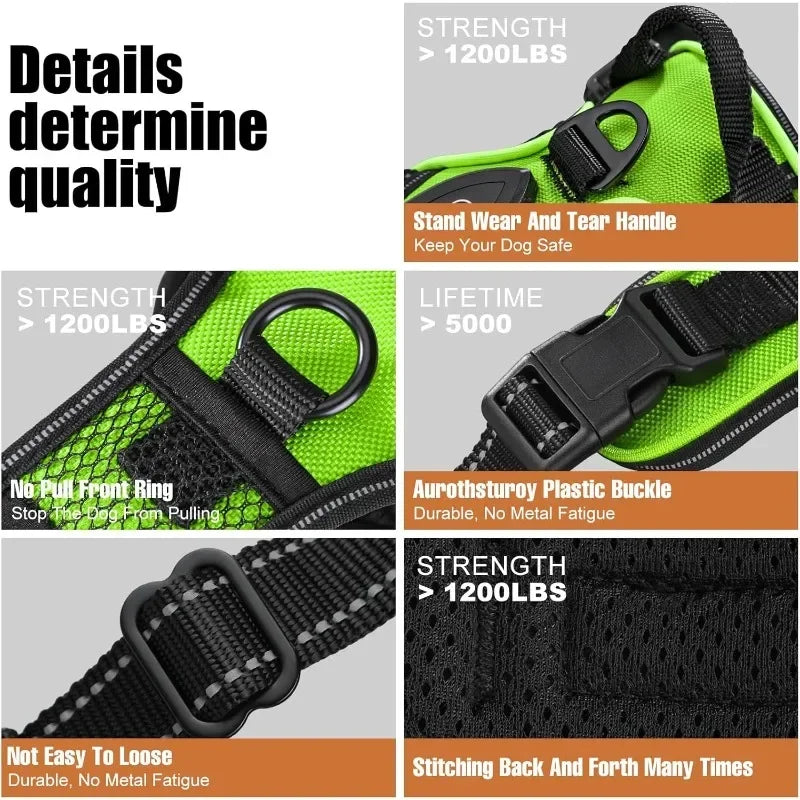 LED Dog Harness, Rechargeable Light Up Vest for Walking