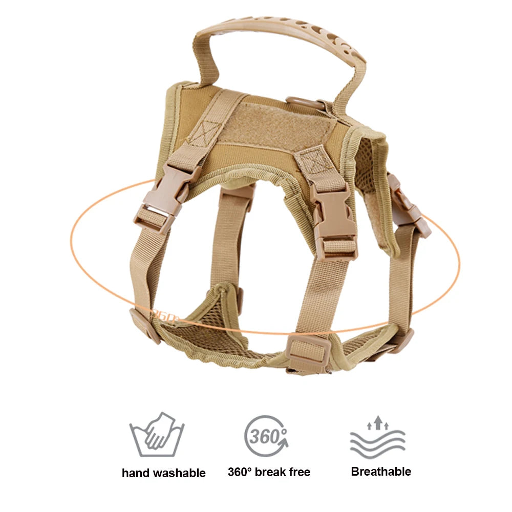Tactical Cat Harness – Adjustable Soft Mesh Pet Vest