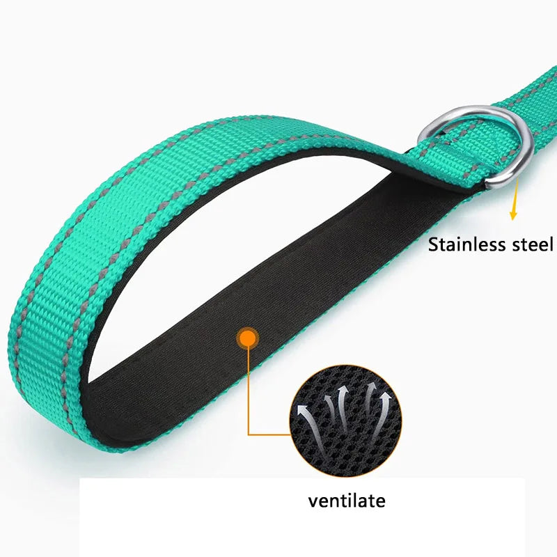 Reflective Dog Leash – Nylon Night Walking & Training Lead