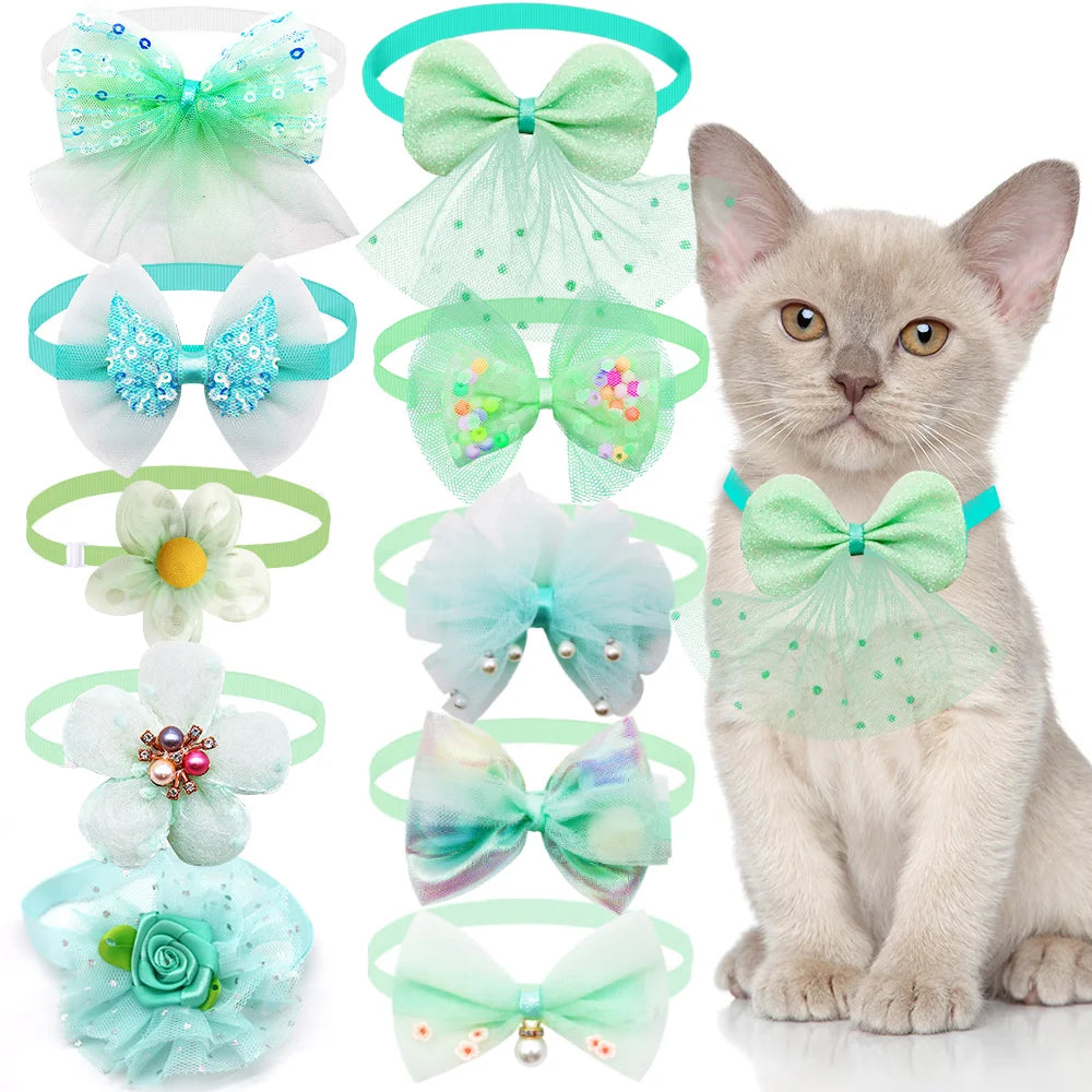 Pet Bow Collar Adjustable Lace Dog & Cat Necktie Set