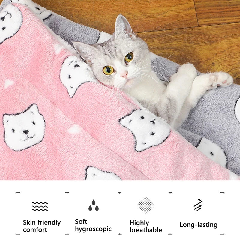 Cat Sleeping Mat – Soft Plush Winter Bed for Cats & Small Dogs