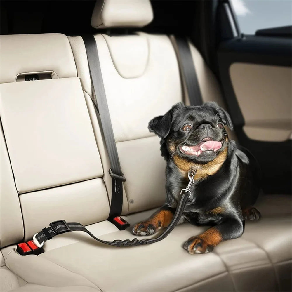 Adjustable Dog Car Seat Belt – Nylon Reflective Travel Harness