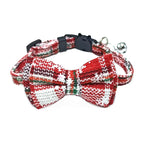 Breakaway Cat Collar with Bell – Plaid Bow Tie Adjustable Collar