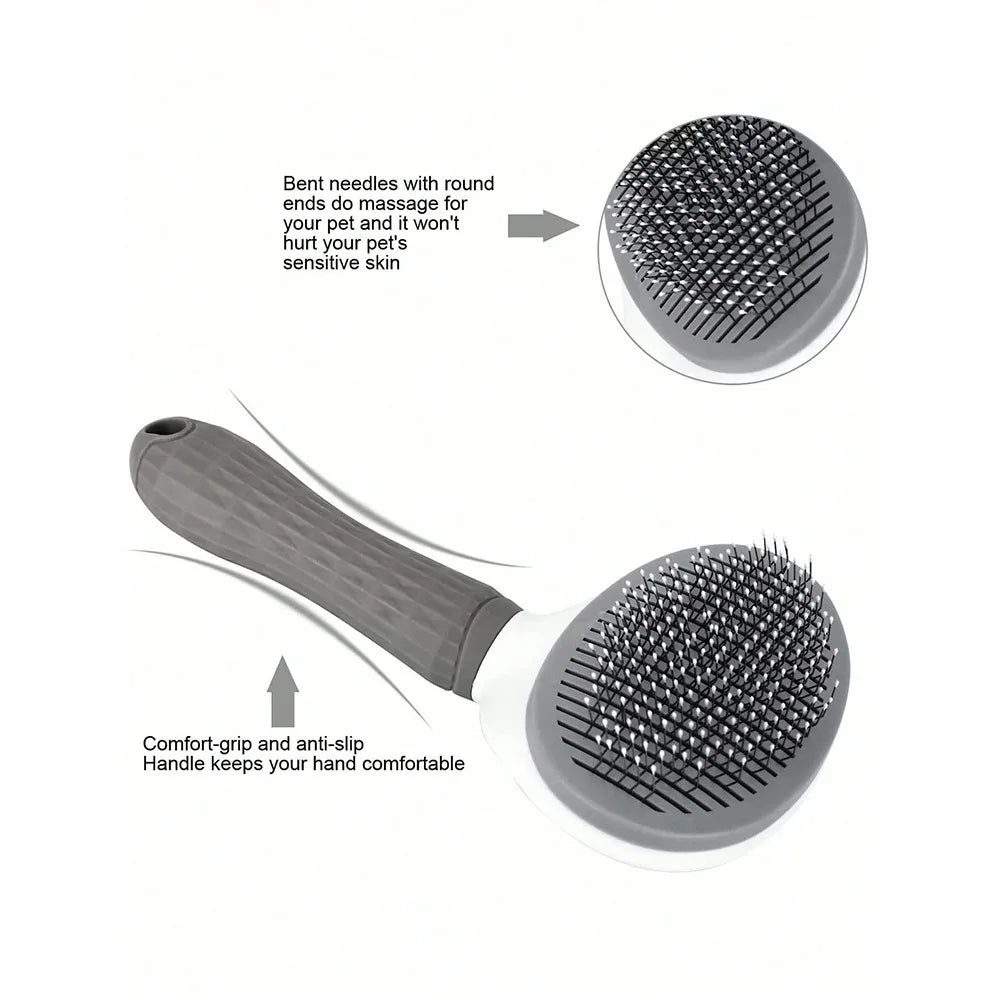 Self Cleaning Pet Hair Brush – Dog & Cat Grooming Slicker