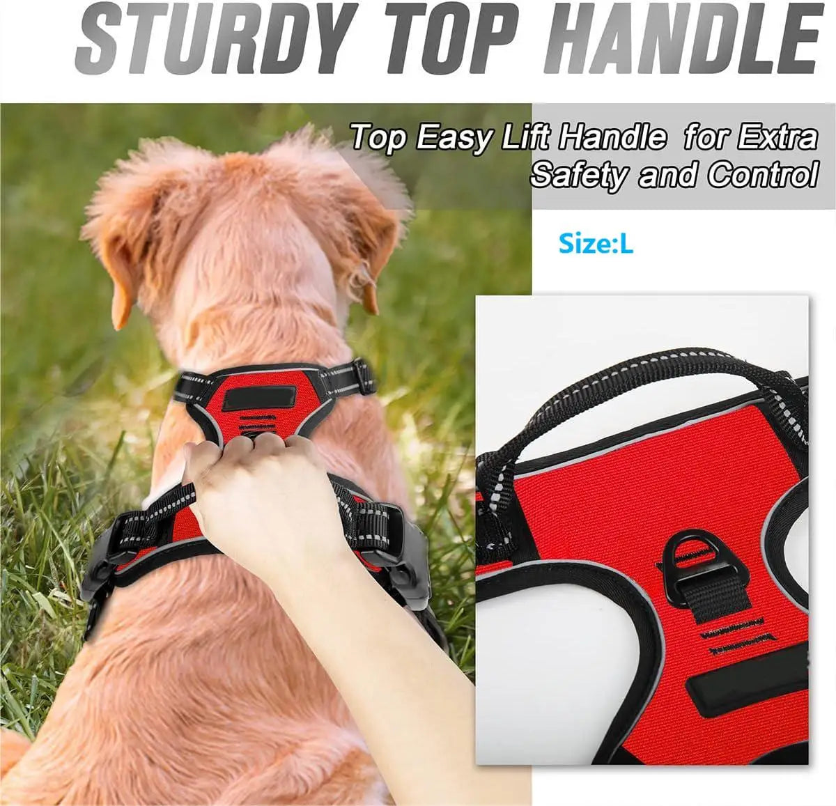No Pull Dog Harness, Reflective Adjustable Vest for Walking