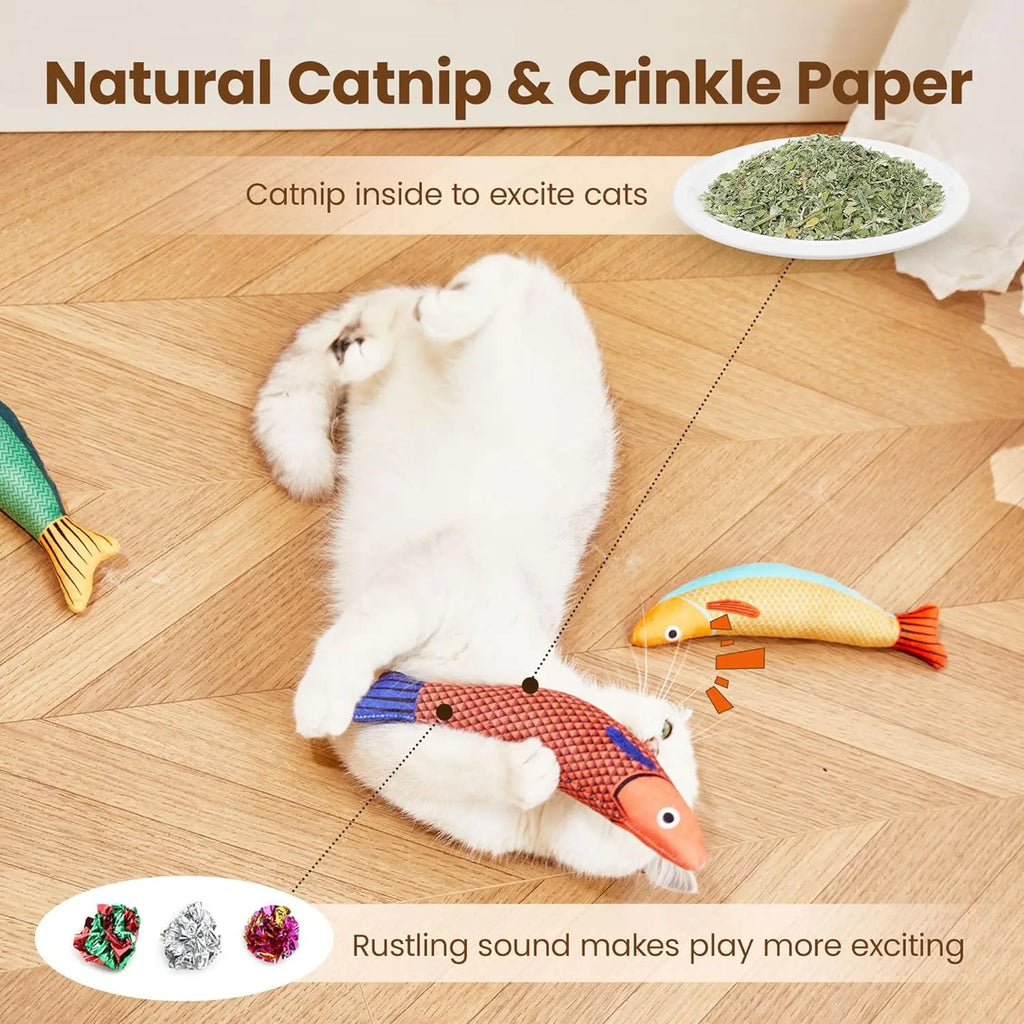 Catnip Fish Toy – Plush Interactive Cat Chew Toy