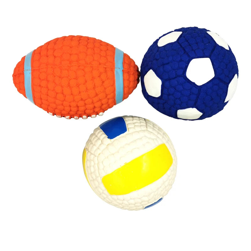 Squeaky Dog Ball – Rubber Interactive Fetch & Chew Toy