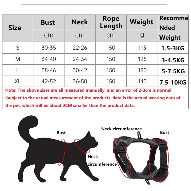 Cat Harness and Leash – Anti-Escape Reflective Kitten Harness