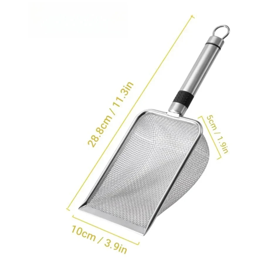Cat Litter Scoop – Stainless Steel Fine Mesh Waste Shovel