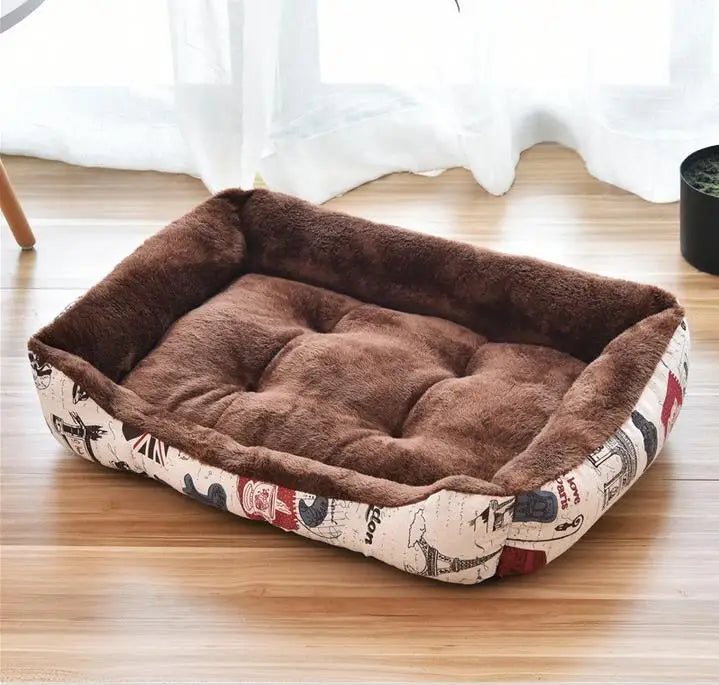 Large Dog Bed – Warm Square Pet Nest for Dogs & Cats