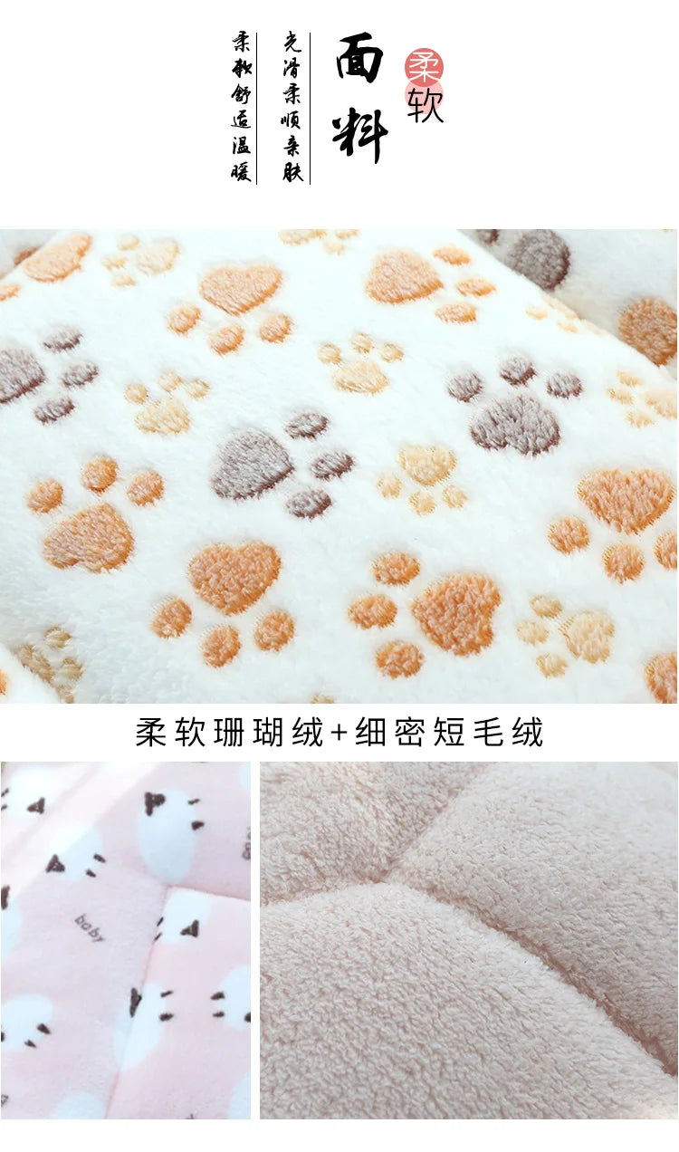 Cat Bed Mat – Double-Sided Plush Washable Bed for Cats & Small Dogs