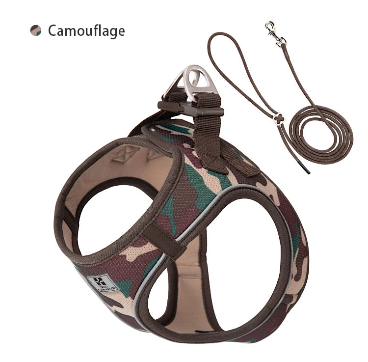 Dog Harness and Leash Set – Adjustable Reflective Puppy Harness