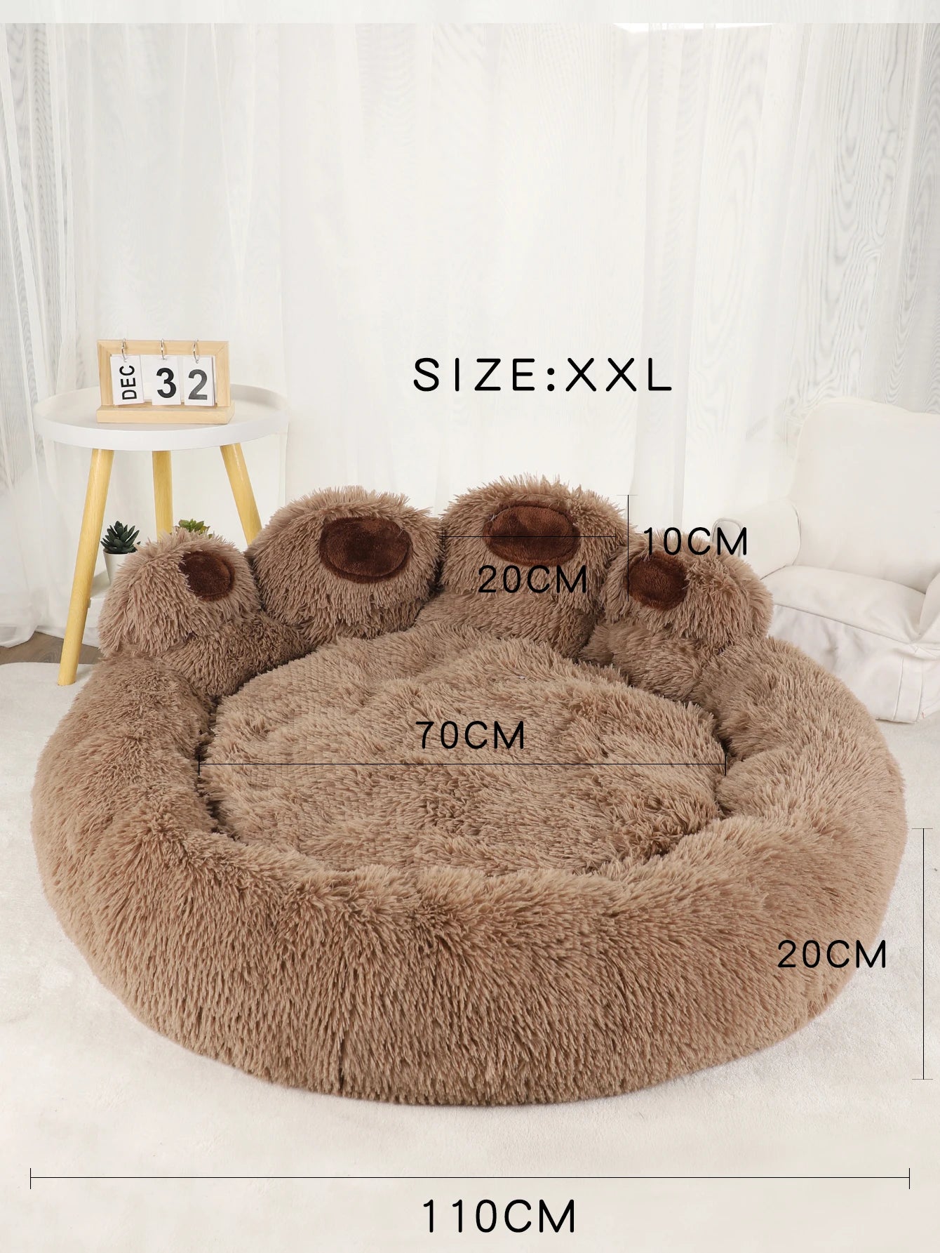 Fluffy Dog Bed Winter Warm Soft Pet Bed for Small & Large Dogs