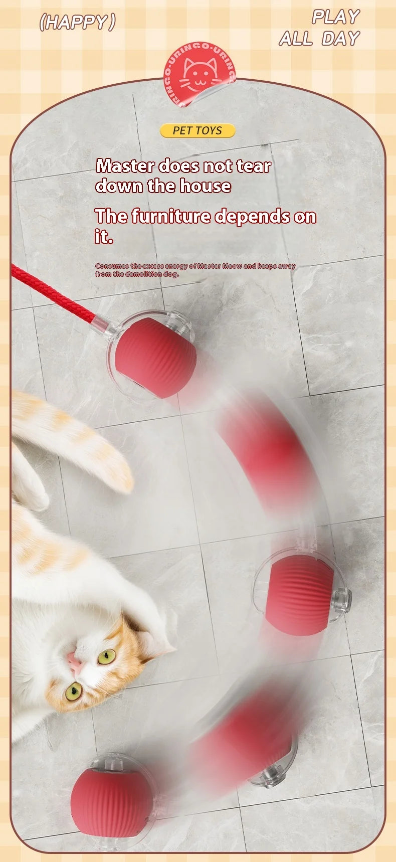 Automatic Cat Ball Toy – Rechargeable Interactive Rolling Ball