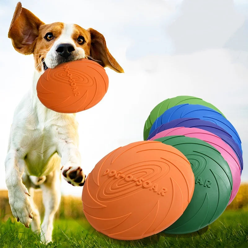 Flying Disc Dog Toy – Silicone Interactive Fetch Toy for Puppies