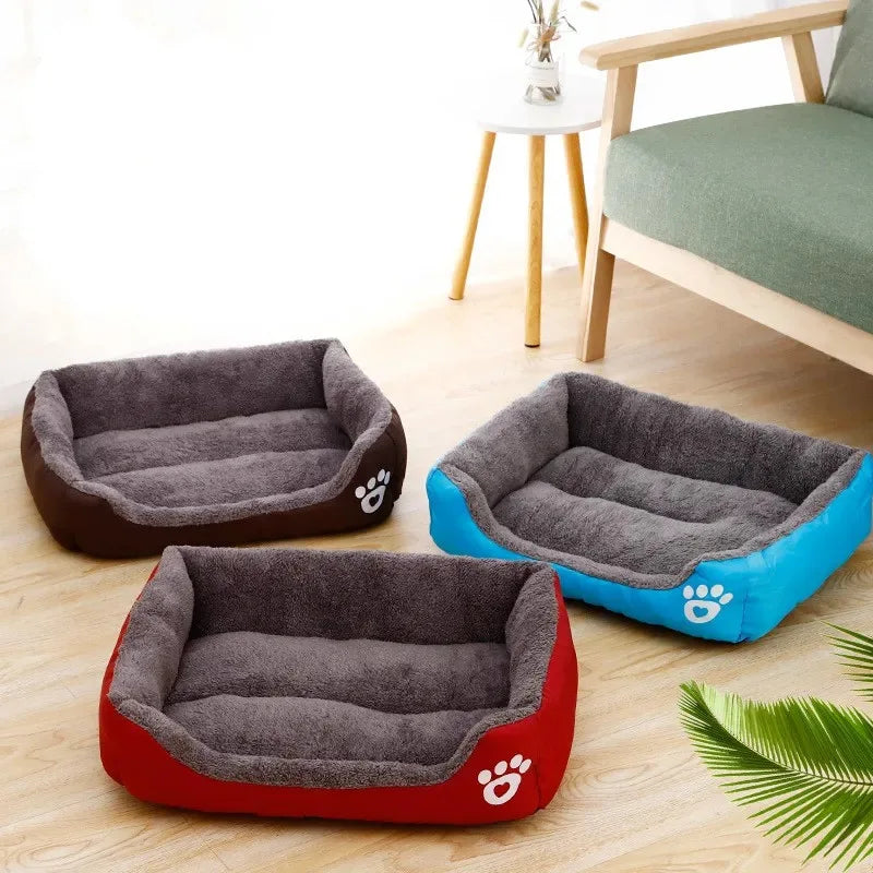Large Dog Bed – Warm Square Pet Nest for Dogs & Cats
