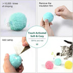 Interactive Cat Toy Ball, Catnip Squeaky Toy with Animal Sounds