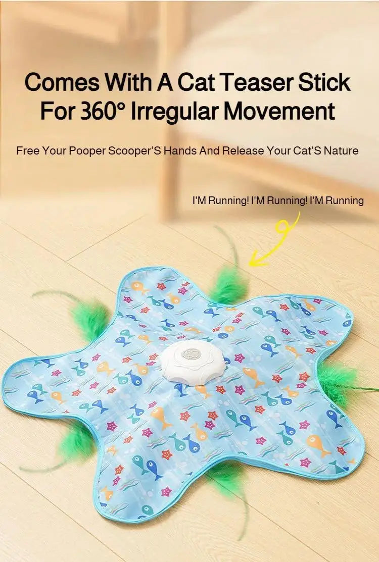 Interactive Cat Hide and Seek Toy – Motion Activated Feather Teaser