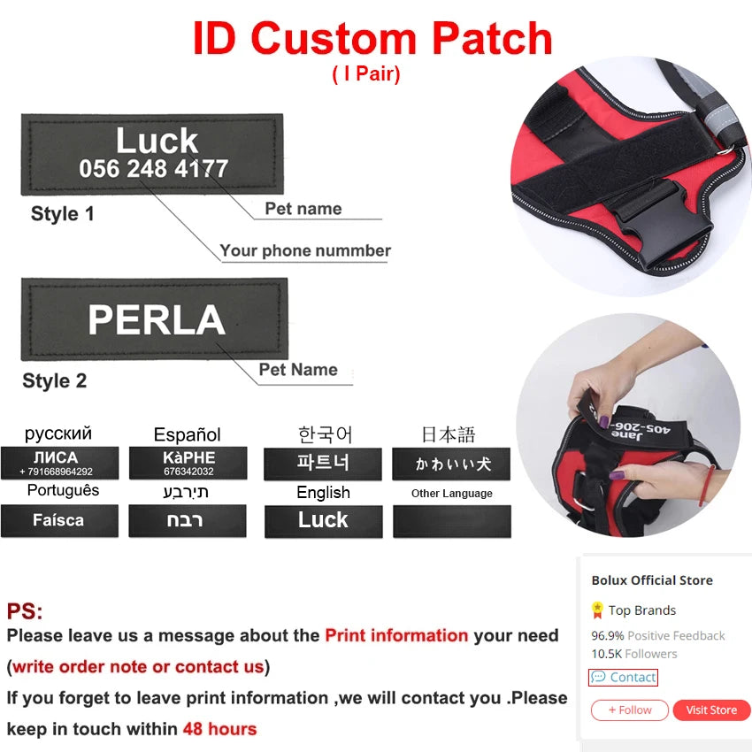 No Pull Dog Harness, Reflective Breathable Vest for Walking