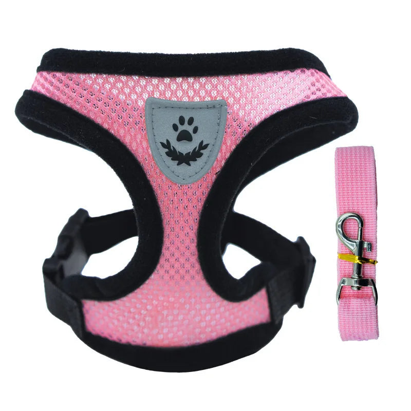 Adjustable Dog Harness Vest, Mesh Puppy Walking Harness