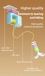 Automatic Interactive Cat Toy with Flying Feather & Elastic Rope
