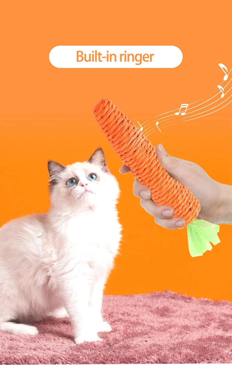 Cat Chew Toy – Carrot Interactive Dental & Scratcher Toy