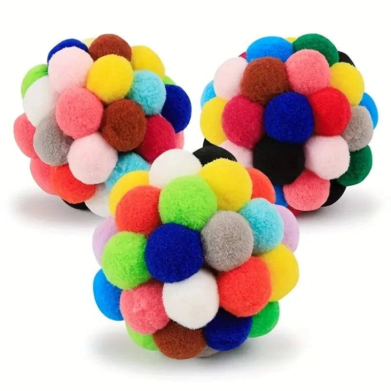 Cat Ball Toy Set – Plush, Woolen & Bell Balls for Cats