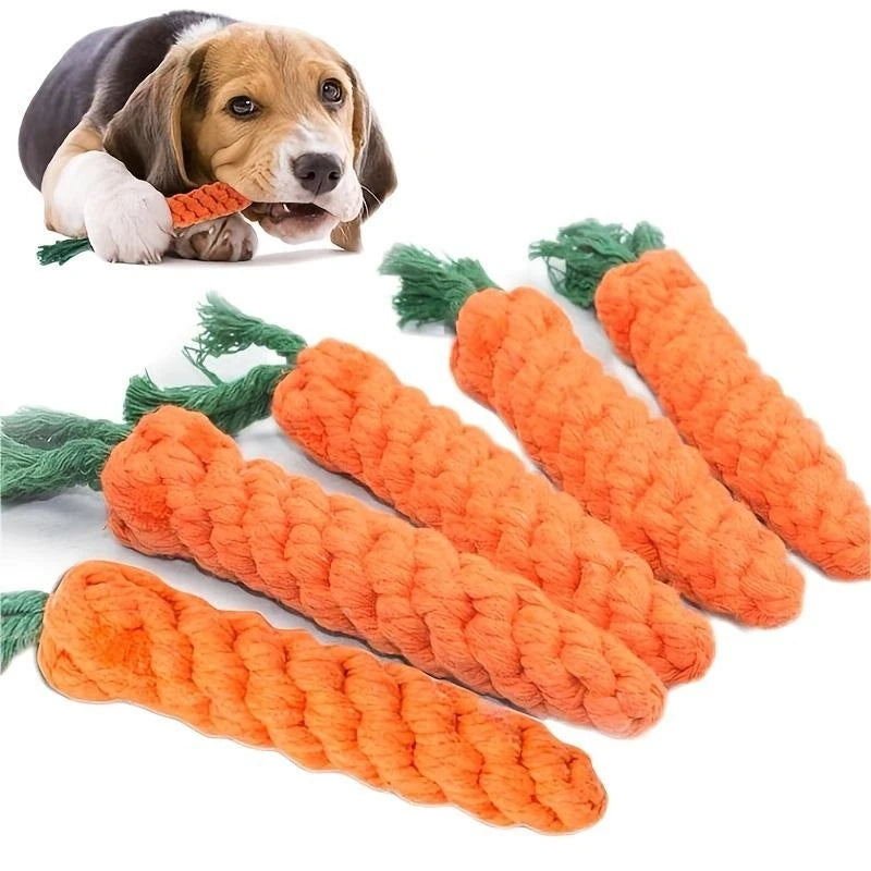 Dog Rope Toy – Carrot Shape Cotton Chew Toy