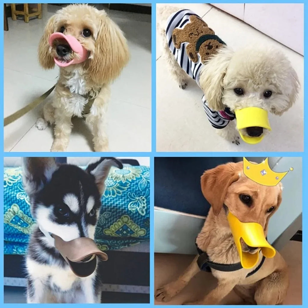 Dog Muzzle Silicone Duckbill Adjustable Mouth Cover