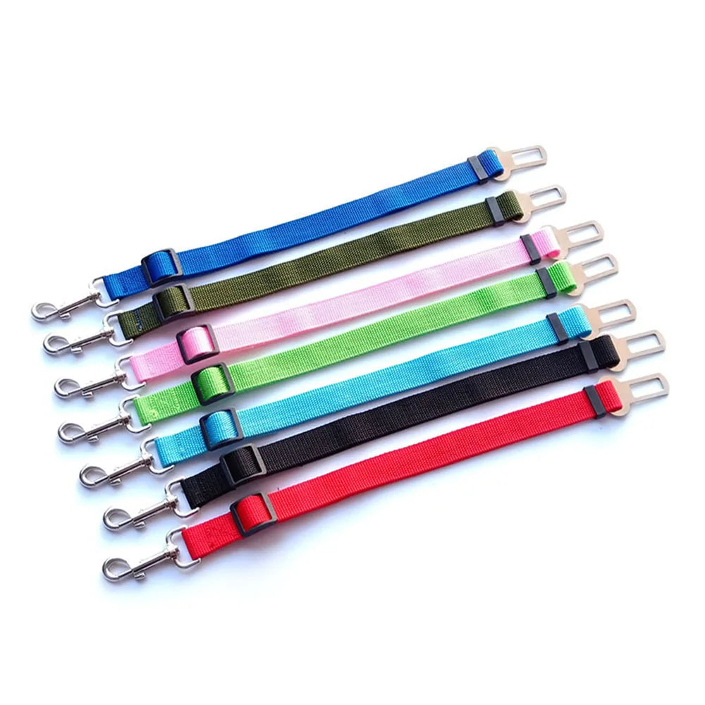Adjustable Dog Car Seat Belt – Nylon Reflective Travel Harness