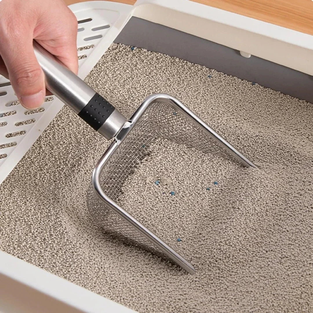 Cat Litter Scoop – Stainless Steel Fine Mesh Waste Shovel